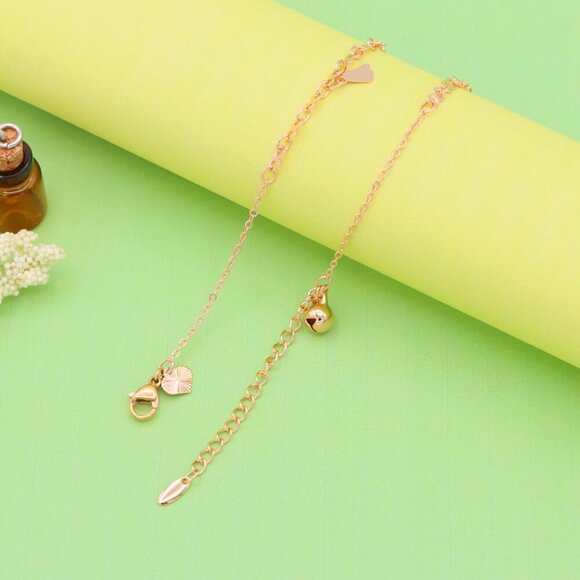 "Rose Gold Anklet with Star, Butterfly & Bell Charms, XPAL1051 - Picture 7 of 14